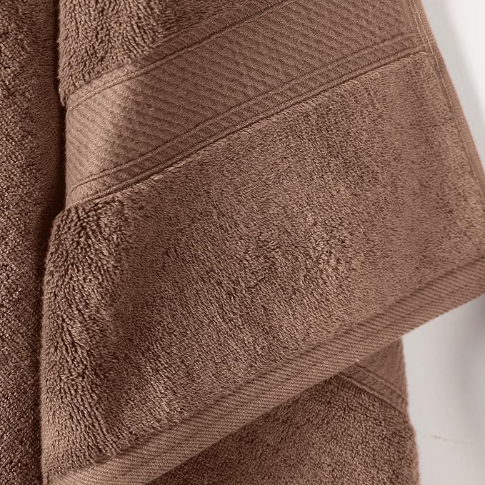SUPERIOR Egyptian Cotton Plush & Absorbent, Bath Towel Set of 2, Chocolate | - Image 3