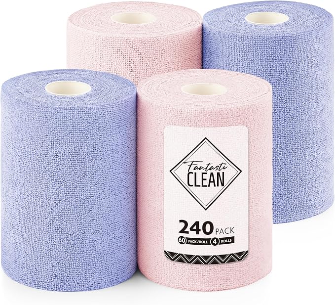 Fantasticlean Microfiber Cleaning Cloth Roll 240Pack by Fantasticlean