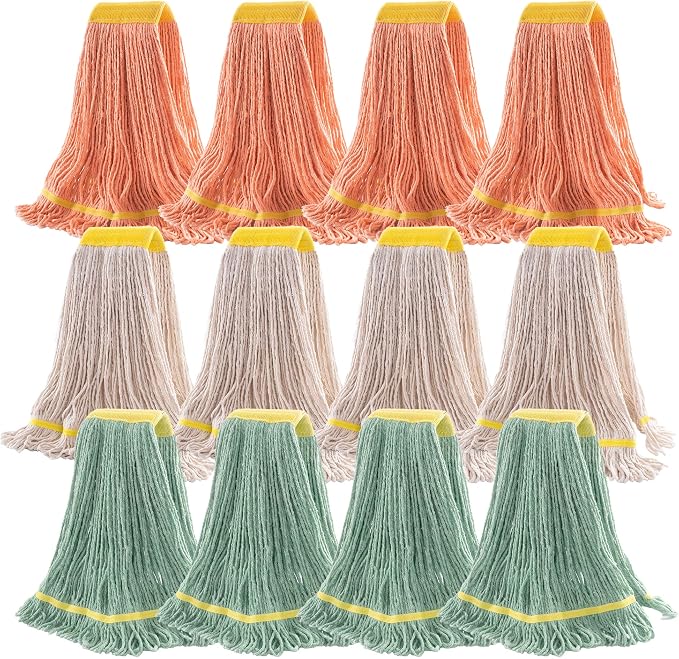 Matthew Cleaning 12Pcs 5'' Headband White&Orange&Green 24Oz Commercial String by MATTHEWCLEANINGPRODUCTS