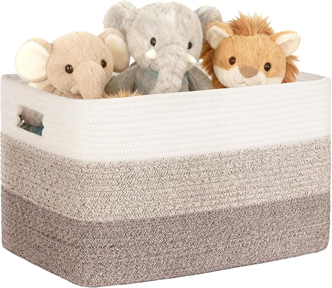 45L Small Woven Laundry Basket Hamper by SunNewt