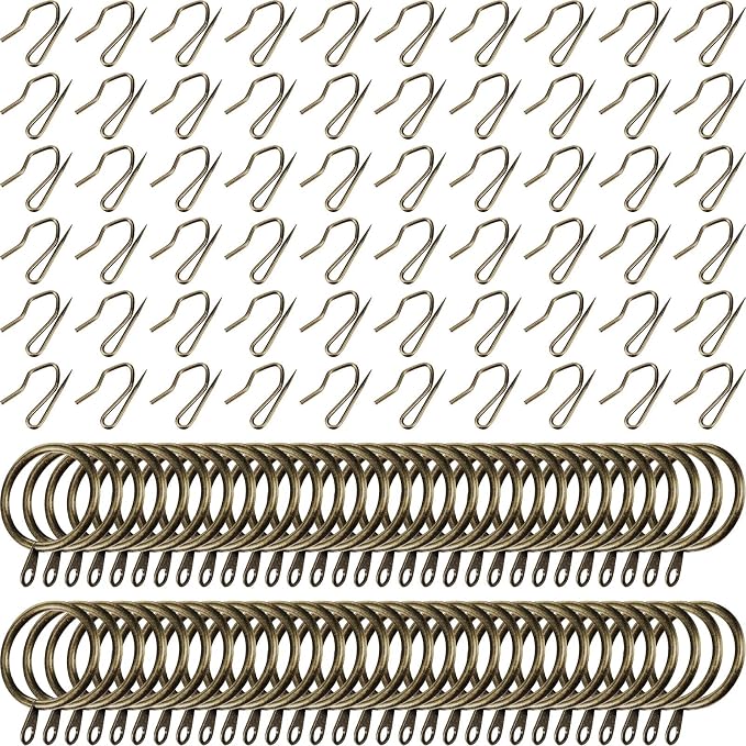 Hotop 60 Pcs 1.26 Inch Curtain Ring and 60 Pcs Pin Hook, Oil-Rubbed Bronze | - Image 4