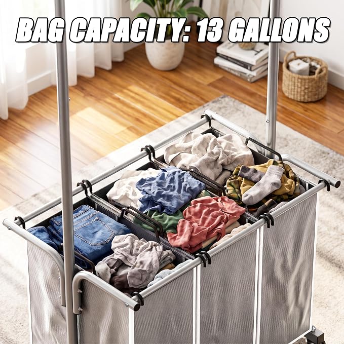 Simple Houseware Laundry Sorter Cart - Image 7