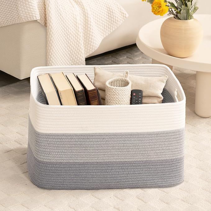 86L Large Woven Laundry Basket Hamper - Image 7