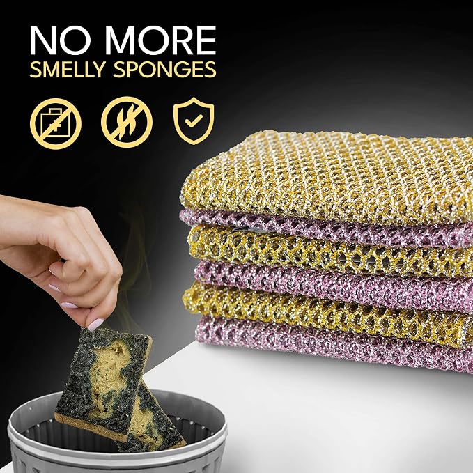 Non-Scratch Dish Scrubbers — Outlasts 7+ Sponges, Stays Odor-Free | Replace - Image 5