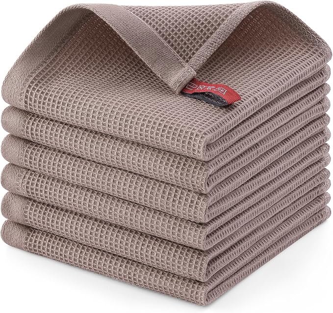Homaxy 100% Cotton Waffle Weave Dish Cloths, 6 Pack by Homaxy