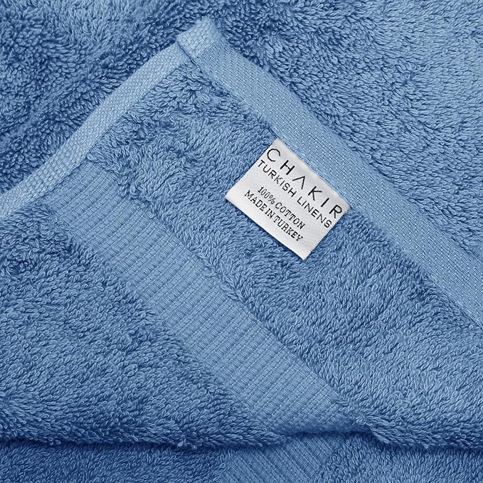 Chakir Turkish Linens 100% Cotton 4-Pack Bath Towels 27x54, Wedgewood | Premium - Image 6
