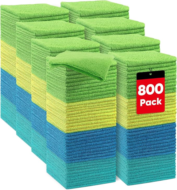 HOMEXCEL Microfiber Cleaning Cloth 800 PK, Towels by HOMEXCEL