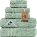 Hawmam Linen Green 6 Piece Bath Towels Set by HawmamLinen