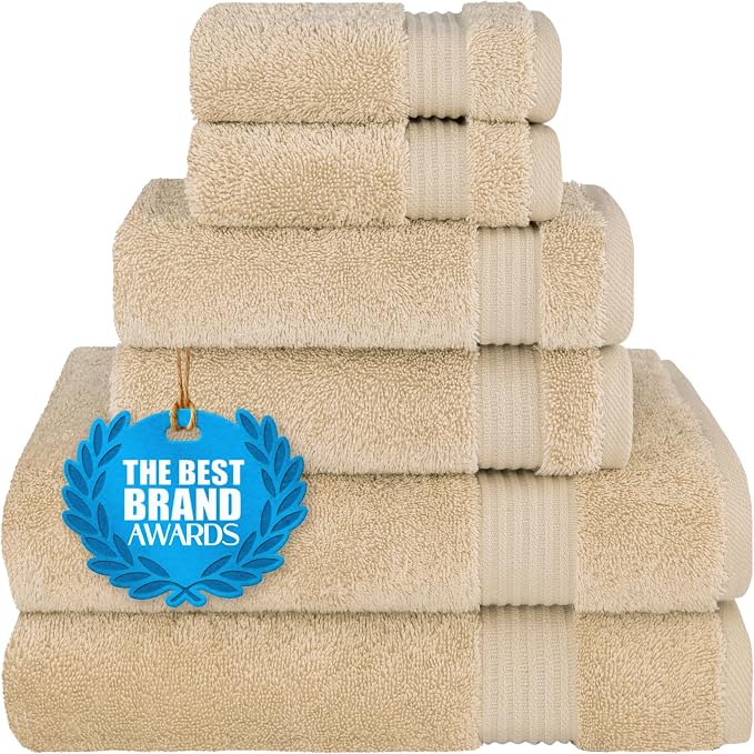 Cotton Paradise 100% Cotton Turkish Towel Set, Soft Absorbent Quick Dry by UNITEDHOMETEXTILE
