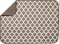 S&T INC. Dish Drying Mat, Tan Trellis | Absorbent Microfiber, Extra Large by STINC
