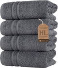 Hawmam Linen Cool Grey Hand Towels 4-Pack by HawmamLinen