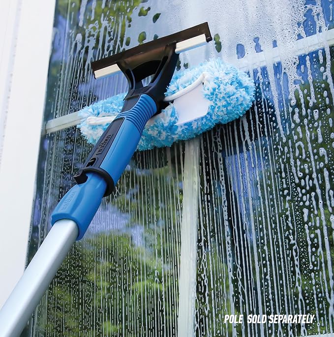 Unger Professional Connect and Clean 2-in-1 Squeegee and Scrubber, 6” Window - Image 2
