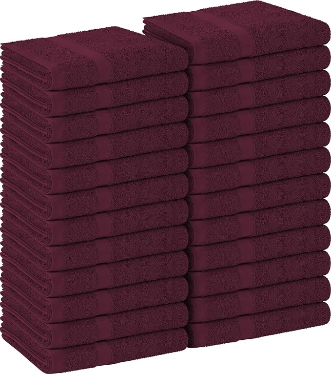 Utopia Towels Salon Towels, 16x27 in, 100% Cotton, Burgundy | Highly Absorbent by Unknown