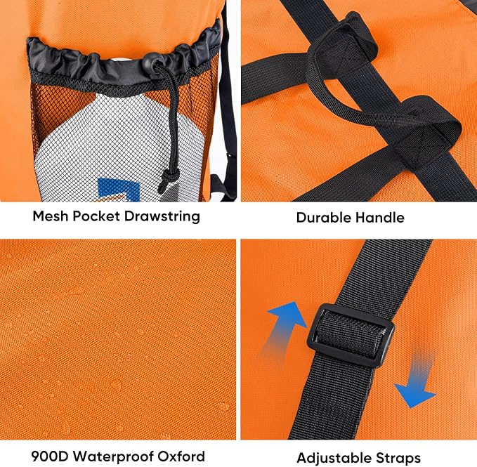 BALEINE 150L Laundry Bag Backpack, 900D Oxford Fabric Large Travel Laundry Bags - Image 4