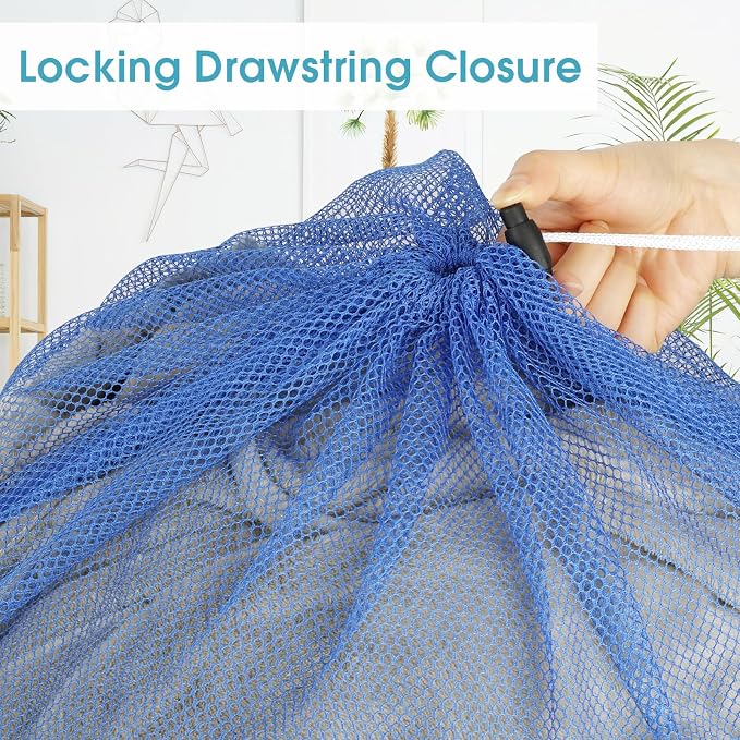 2 Pack Mesh Laundry Bags 23x34 Inch Drawstring Locking - Image 3