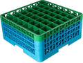 CFS RG49-3C413 OptiClean 49 Compartment Glass Rack with 3 Extenders, 8.72", Polypropylene, green/CFS Blue