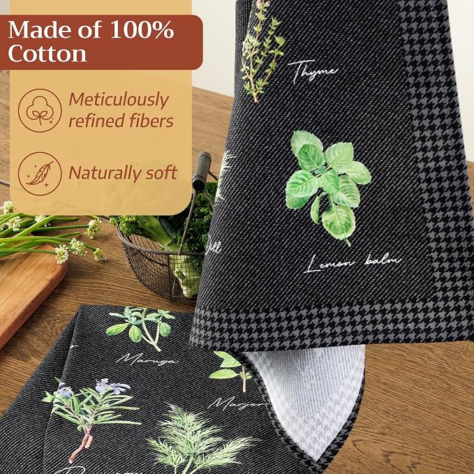 Maison d' Hermine Kitchen Towels Set of 2 Reusable 100% Cotton 27.50" x 20" - Image 4