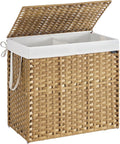 SONGMICS Laundry Hamper with Lid, 43.2Gal Synthetic Rattan by Unknown
