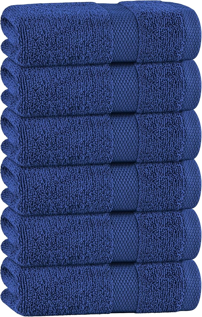 White Classic Navy Hand Towels for Bathroom Cotton Hand Towel Bulk for Gym by WhiteClassic