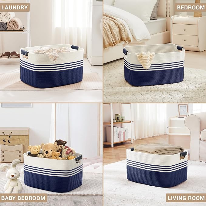 72L Large Woven Laundry Basket Hamper - Image 4