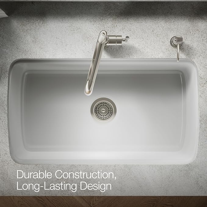 Kohler K-8803-SN 3-1/2"-4" Sink Strainler Basket Less Drain Nickel - Image 6