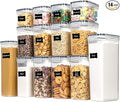 Airtight Food Storage Containers Set, Sugar and Cereal, Plastic Dry Food by Chefstory