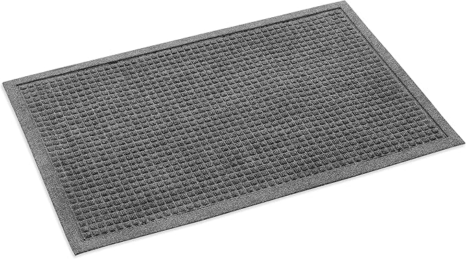 Ecomills Rubber Doormat, Medium, 24" x 36", Charcoal, Large, Absorbent Indoor Outdoor, Stain Resistant, Rubber Non Slip Backing, Heavy Duty, Durable