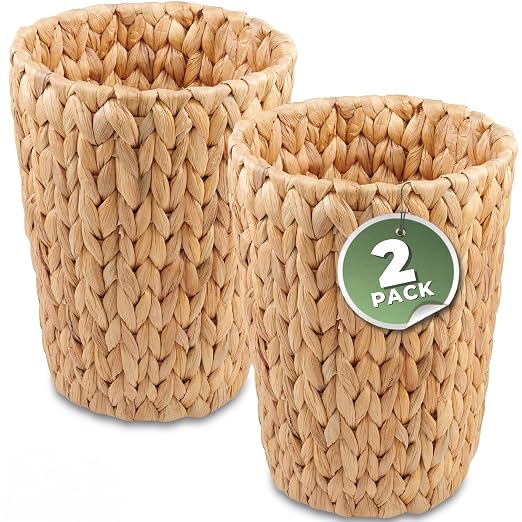 84ECO 2-Pack Wicker Trash Cans by 84ECO