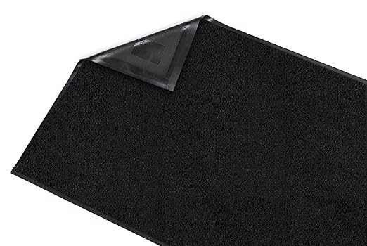 Guardian Platinum Series Indoor Wiper Floor Mat, Rubber with Nylon Carpet, 2'x16', Black