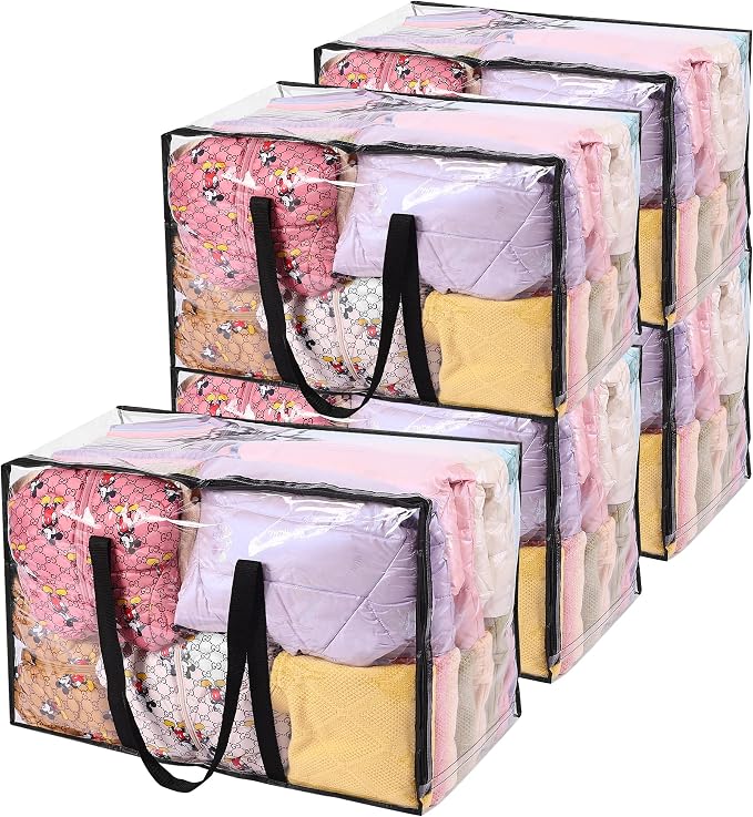 5 Pack 110L Clear Comforters Storage Bags by Vieshful