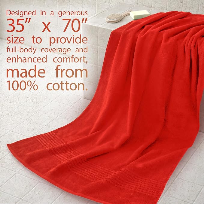Cotton Paradise 100% Cotton Turkish Towel Set, Soft Absorbent Quick Dry - Image 2