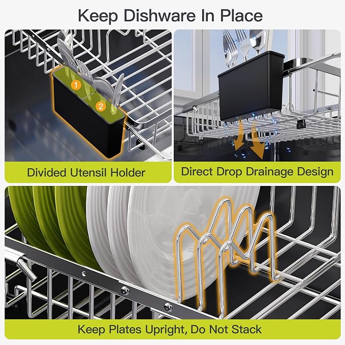 JASIWAY Expandable Dish Drying Rack Over the Sink - Image 9