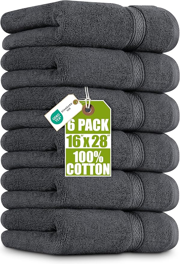 Utopia Towels 6 Pack Premium Hand Towels, 16x28 in, 600 GSM Cotton, Spa & Hotel by Unknown