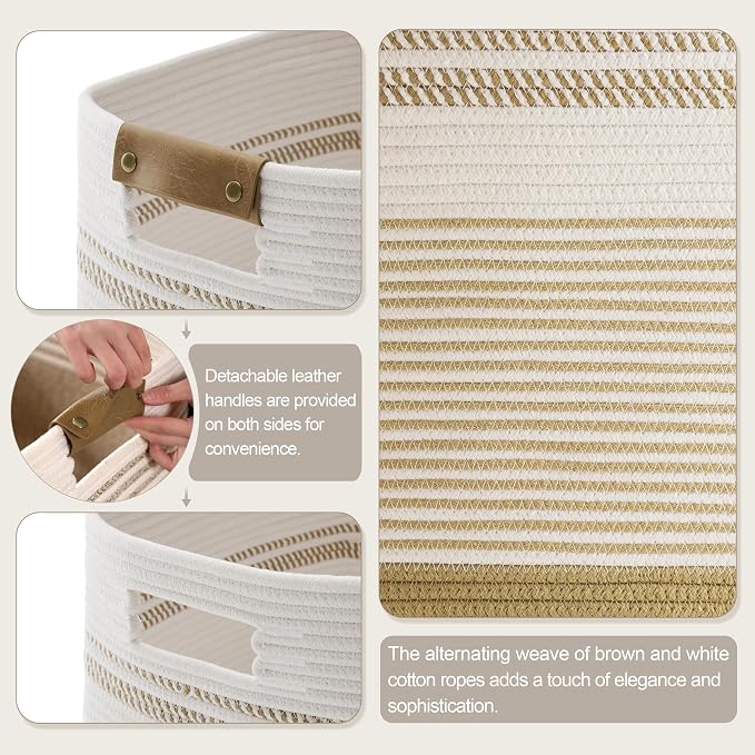 85L Tall Woven Laundry Basket Hamper - Image 5