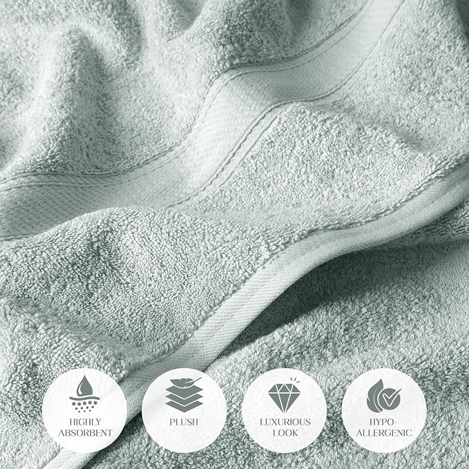 SUPERIOR Egyptian Cotton Ultra Plush & Absorbent, 6 Piece Set, Sea Foam | Quick - Image 6