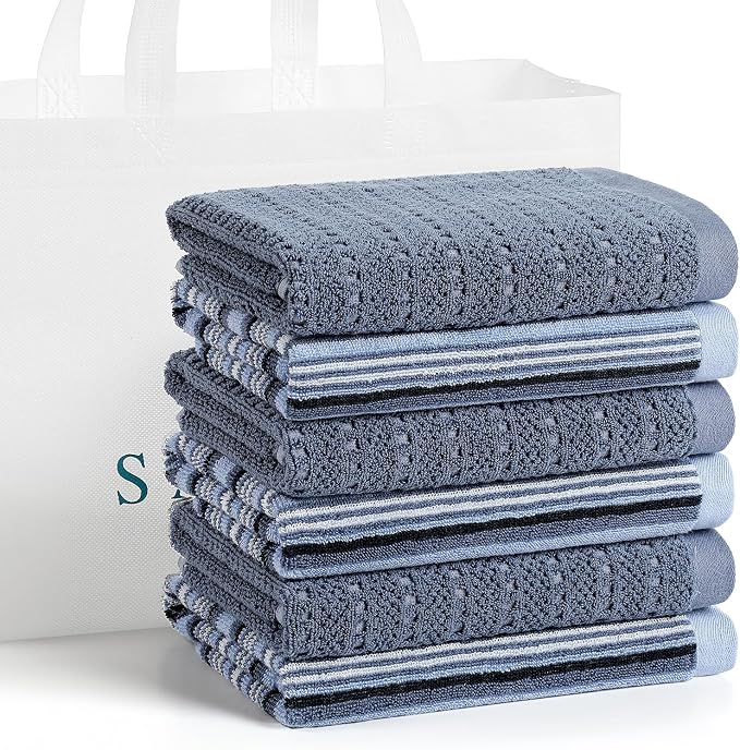 Kitchen Dish Towels for Drying Dishes, Large Cotton Kitchen Towels, Stripped by Unknown