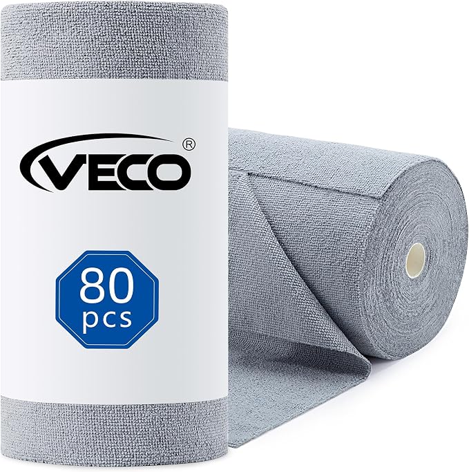 Veco Microfiber Cleaning Cloth Roll 80 PCS Gray by Veco