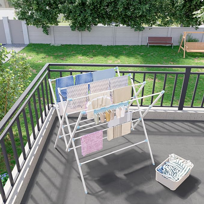 Drying Rack Clothing, 12 Drying Poles - Image 7