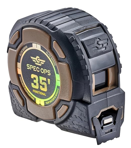 Spec Ops Elite Heavy Duty Tape Measure, 35 Ft Magnetic Fractional by SpecOps