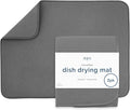 S&T INC. Dish Drying Mat, 2 Pack, Charcoal Grey | Absorbent Microfiber by STINC