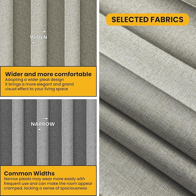100% Blackout Room Divider Curtains - with Flexible Ceiling Curtain Track, Noise Reduce Barrier for Portable Curtain for Sliding Glass Door/Space Room Divider (Grey, W100 x L108, 1 Pack)