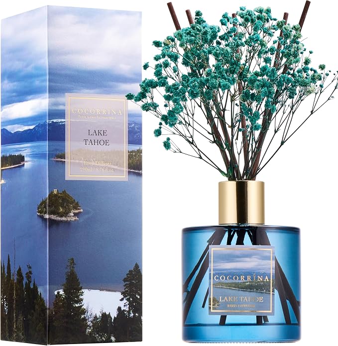 Reed Diffuser - Lake Tahoe 6.7 Fl.oz Reed Diffuser Set by COCORR%C3%8DNA
