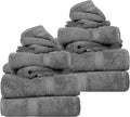 SUPERIOR Egyptian Cotton Ultra Plush & Absorbent, 12 Piece Set, Charcoal | by SUPERIOR