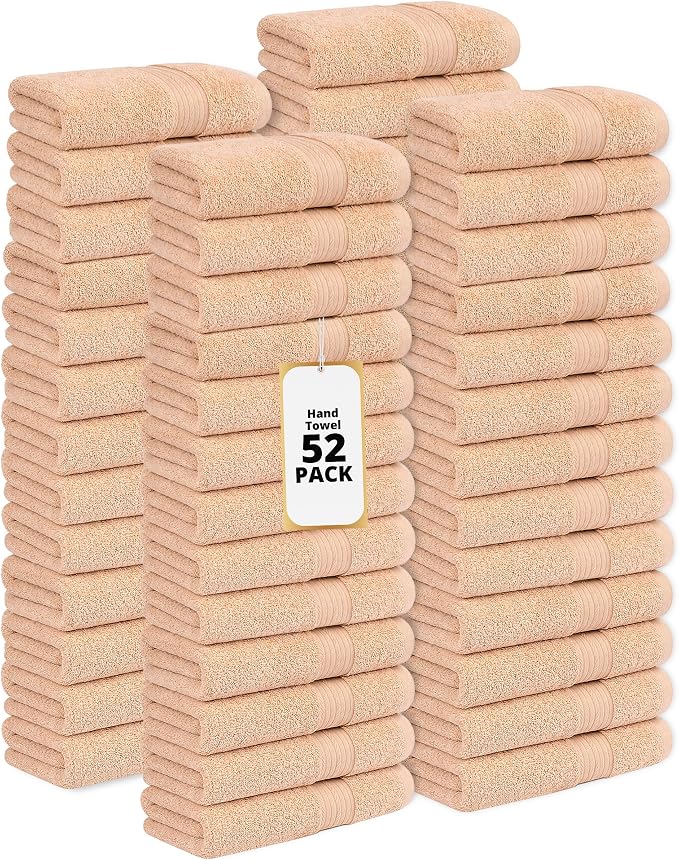 100% Cotton Hand Towels 18x28 Inches, 600 GSM, Soft & Absorbent by AmpleDecor