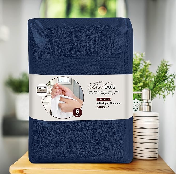 Utopia Towels 6 Pack Premium Hand Towels, 16x28 in, 600 GSM Cotton, Spa & Hotel - Image 8