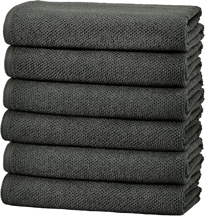 Great Bay Home 100% Cotton 6 Pack 26x16 Hand Towel Set by GreatBayHome