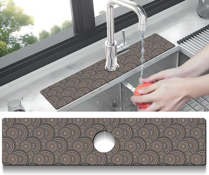 Kitchen Sink Splash Guard Faucet Mat Super Absorbent Fast Drying Mat Sink - Image 2