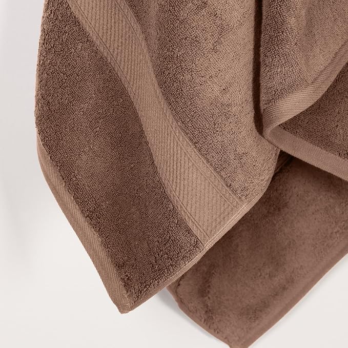 SUPERIOR Egyptian Cotton Plush & Absorbent, Bath Towel Set of 2, Chocolate | - Image 6