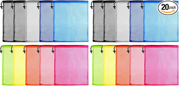 KUUQA 10 Pcs Mesh Drawstring Bag, Laundry Bag, Mesh Stuff Sack, Golf Ball Bag by KUUQA