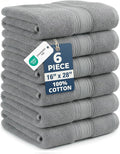 LANE LINEN Hand Towels 100% Cotton 6 Pack Soft Absorbent 16x28 by LaneLinen
